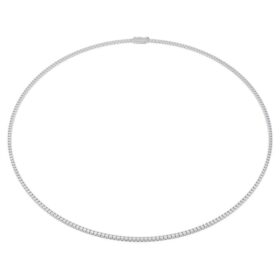 Eternity-tennisketting met in het laboratorium gekweekte diamanten, 3 karaat in totaal, ronde vorm, 14K witgoud Eternity-tennisketting met in het laboratorium gekweekte diamanten, 3 karaat in totaal, ronde vorm, 14K witgoud