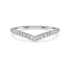 Eternity V-bandring met in het laboratorium gekweekte diamanten, 0,25 karaat in totaal, ronde vorm, 14K witgoud Eternity V-bandring met in het laboratorium gekweekte diamanten, 0,25 karaat in totaal, ronde vorm, 14K witgoud