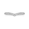Eternity V-bandring met in het laboratorium gekweekte diamanten, 0,25 karaat in totaal, ronde vorm, 14K witgoud Eternity V-bandring met in het laboratorium gekweekte diamanten, 0,25 karaat in totaal, ronde vorm, 14K witgoud