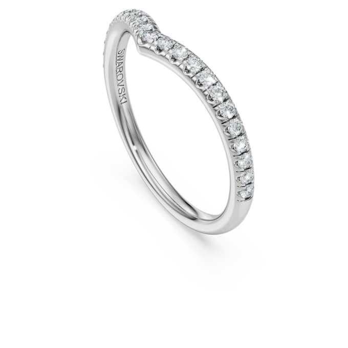Eternity V-bandring met in het laboratorium gekweekte diamanten, 0,25 karaat in totaal, ronde vorm, 14K witgoud Eternity V-bandring met in het laboratorium gekweekte diamanten, 0,25 karaat in totaal, ronde vorm, 14K witgoud