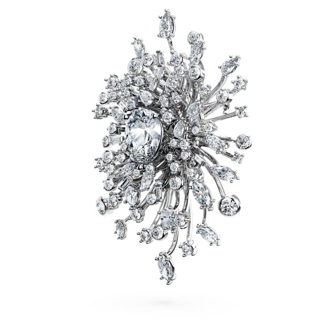 Galaxy-broche met in het laboratorium gekweekte diamanten, 15,71 karaat in totaal, gemengde vormen, 18-karaats witgoud Galaxy-broche met in het laboratorium gekweekte diamanten, 15,71 karaat in totaal, gemengde vormen, 18-karaats witgoud