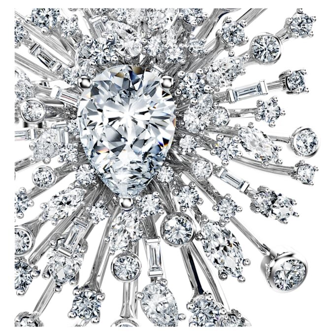 Galaxy-broche met in het laboratorium gekweekte diamanten, 15,71 karaat in totaal, gemengde vormen, 18-karaats witgoud Galaxy-broche met in het laboratorium gekweekte diamanten, 15,71 karaat in totaal, gemengde vormen, 18-karaats witgoud