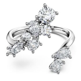 Galaxy Bypass-ring met in het laboratorium gekweekte diamanten, 1,25 karaat in totaal, gemengde vormen, 14K witgoud Galaxy Bypass-ring met in het laboratorium gekweekte diamanten, 1,25 karaat in totaal, gemengde vormen, 14K witgoud