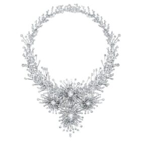 Galaxy-ketting met in het laboratorium gekweekte diamanten 156,62 Ct Tw, gemengde vormen, 18K witgoud