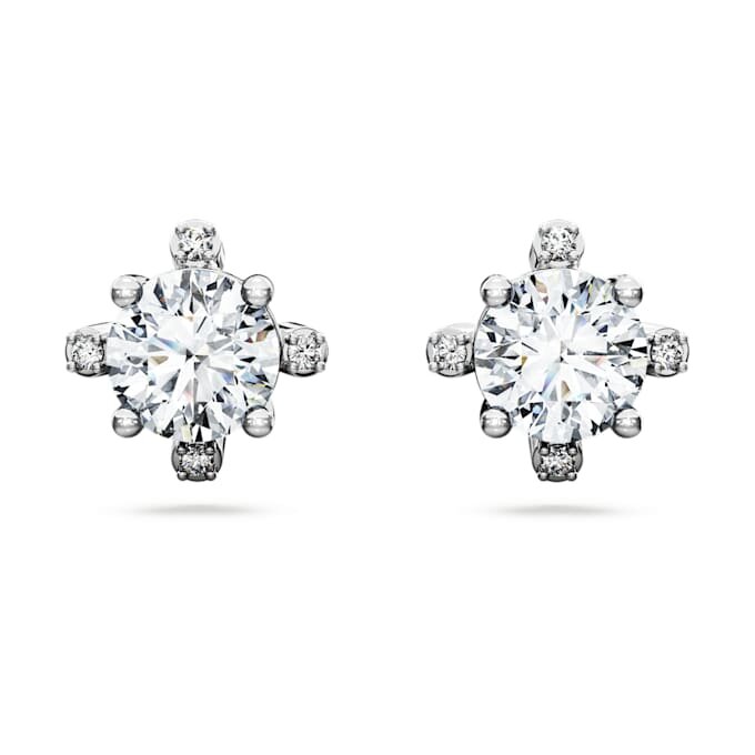 Galaxy-oorbellen met in het laboratorium gekweekte diamanten, 2,1 karaat in totaal, ronde vorm, 14K witgoud Galaxy-oorbellen met in het laboratorium gekweekte diamanten, 2,1 karaat in totaal, ronde vorm, 14K witgoud