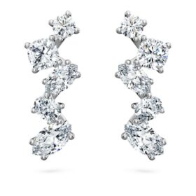 Galaxy-oorcuffs met in het laboratorium gekweekte diamanten, 1,25 karaat in totaal, gemengde vormen, 14-karaats witgoud