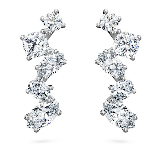 Galaxy-oorcuffs met in het laboratorium gekweekte diamanten, 1,25 karaat in totaal, gemengde vormen, 14-karaats witgoud Galaxy-oorcuffs met in het laboratorium gekweekte diamanten, 1,25 karaat in totaal, gemengde vormen, 14-karaats witgoud