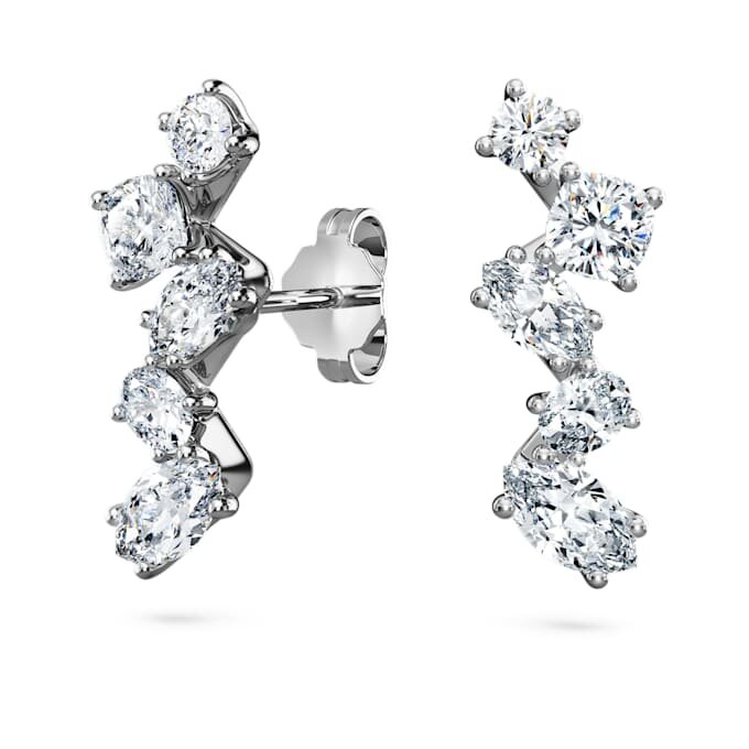 Galaxy-oorcuffs met in het laboratorium gekweekte diamanten, 1,25 karaat in totaal, gemengde vormen, 14-karaats witgoud Galaxy-oorcuffs met in het laboratorium gekweekte diamanten, 1,25 karaat in totaal, gemengde vormen, 14-karaats witgoud