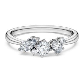 Galaxy-ring met in het laboratorium gekweekte diamanten 0,43 ct in totaal, gemengde vormen, sterlingzilver Galaxy-ring met in het laboratorium gekweekte diamanten 0,43 ct in totaal, gemengde vormen, sterlingzilver
