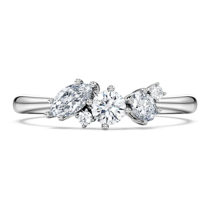 Galaxy-ring met in het laboratorium gekweekte diamanten 0,43 ct in totaal, gemengde vormen, sterlingzilver Galaxy-ring met in het laboratorium gekweekte diamanten 0,43 ct in totaal, gemengde vormen, sterlingzilver