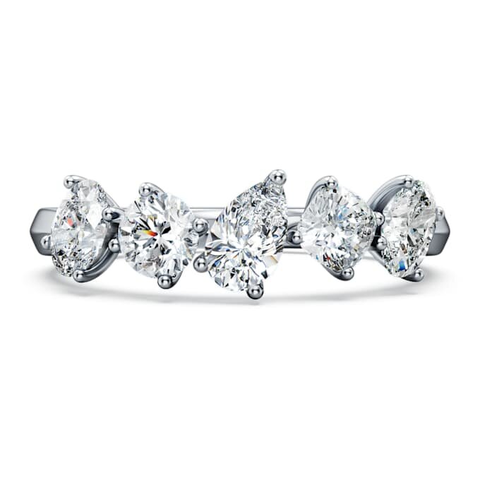 Galaxy Ring met in het laboratorium gekweekte diamanten, 1 karaat in totaal, diverse vormen, 14-karaats witgoud Galaxy Ring met in het laboratorium gekweekte diamanten, 1 karaat in totaal, diverse vormen, 14-karaats witgoud