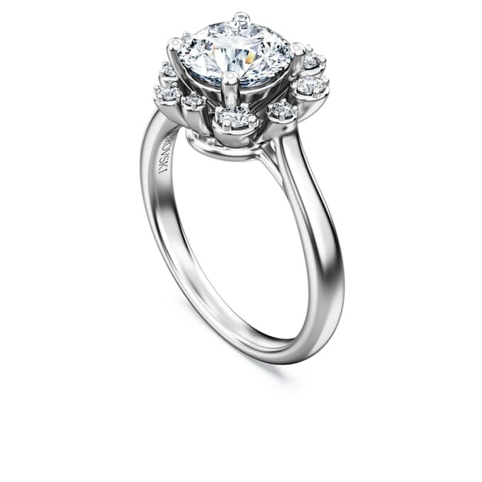 Galaxy-ring met in het laboratorium gekweekte diamanten 2 karaat in totaal, ronde vorm, 14K witgoud Galaxy-ring met in het laboratorium gekweekte diamanten 2 karaat in totaal, ronde vorm, 14K witgoud