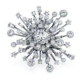 Galaxy-ring met in het laboratorium gekweekte diamanten 9,5 karaat in totaal, gemengde vormen, 18-karaats witgoud Galaxy-ring met in het laboratorium gekweekte diamanten 9,5 karaat in totaal, gemengde vormen, 18-karaats witgoud