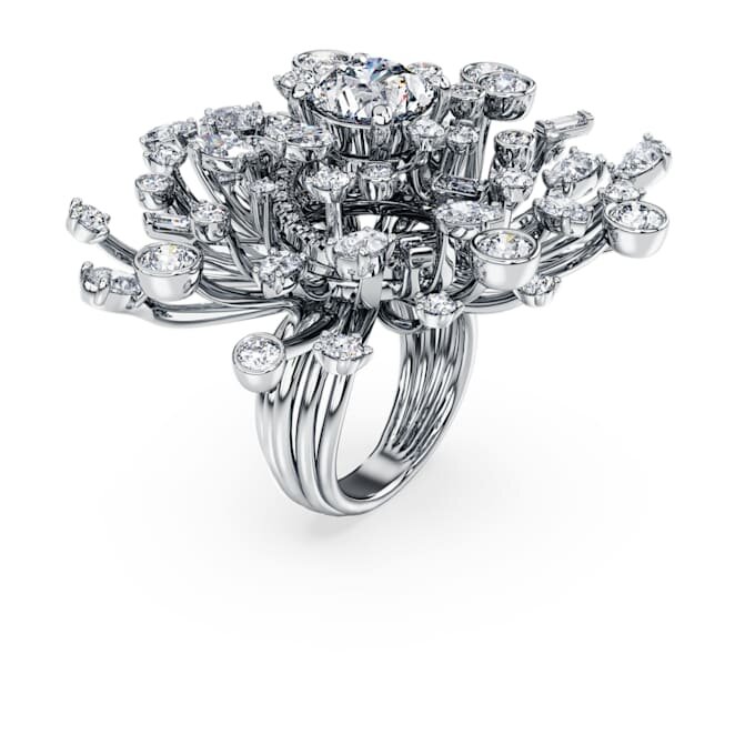Galaxy-ring met in het laboratorium gekweekte diamanten 9,5 karaat in totaal, gemengde vormen, 18-karaats witgoud Galaxy-ring met in het laboratorium gekweekte diamanten 9,5 karaat in totaal, gemengde vormen, 18-karaats witgoud