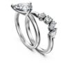 Galaxy-ringen (2), in het laboratorium gekweekte diamanten 1,4 ct in totaal, peervorm, 14K witgoud Galaxy-ringen (2), in het laboratorium gekweekte diamanten 1,4 ct in totaal, peervorm, 14K witgoud