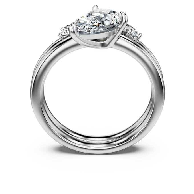 Galaxy-ringen (2), in het laboratorium gekweekte diamanten 1,4 ct in totaal, peervorm, 14K witgoud Galaxy-ringen (2), in het laboratorium gekweekte diamanten 1,4 ct in totaal, peervorm, 14K witgoud