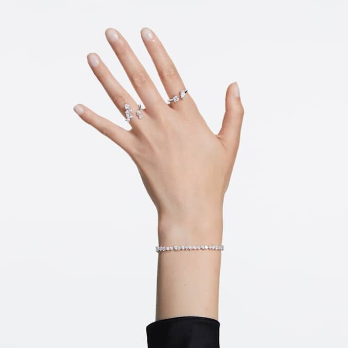 Galaxy-tennisarmband met in het laboratorium gekweekte diamanten, 5 karaat in totaal, gemengde vormen, 14-karaats witgoud Galaxy-tennisarmband met in het laboratorium gekweekte diamanten, 5 karaat in totaal, gemengde vormen, 14-karaats witgoud