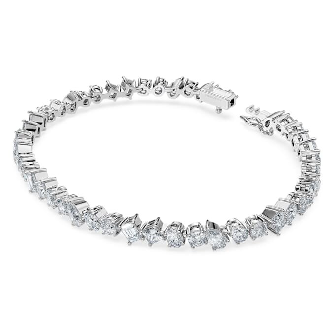 Galaxy-tennisarmband met in het laboratorium gekweekte diamanten, 5 karaat in totaal, gemengde vormen, 14-karaats witgoud Galaxy-tennisarmband met in het laboratorium gekweekte diamanten, 5 karaat in totaal, gemengde vormen, 14-karaats witgoud