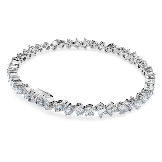 Galaxy-tennisarmband met in het laboratorium gekweekte diamanten, 5 karaat in totaal, gemengde vormen, 14-karaats witgoud Galaxy-tennisarmband met in het laboratorium gekweekte diamanten, 5 karaat in totaal, gemengde vormen, 14-karaats witgoud