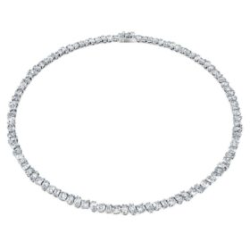 Galaxy tennisketting met in het laboratorium gekweekte diamanten, 47,27 karaat in totaal, gemengde vormen, 18-karaats witgoud Galaxy tennisketting met in het laboratorium gekweekte diamanten, 47,27 karaat in totaal, gemengde vormen, 18-karaats witgoud