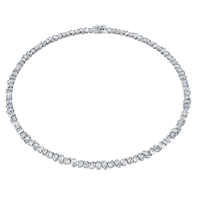Galaxy tennisketting met in het laboratorium gekweekte diamanten, 47,27 karaat in totaal, gemengde vormen, 18-karaats witgoud Galaxy tennisketting met in het laboratorium gekweekte diamanten, 47,27 karaat in totaal, gemengde vormen, 18-karaats witgoud