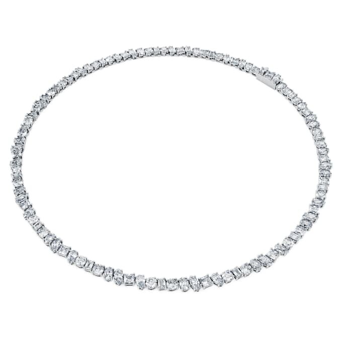 Galaxy tennisketting met in het laboratorium gekweekte diamanten, 47,27 karaat in totaal, gemengde vormen, 18-karaats witgoud Galaxy tennisketting met in het laboratorium gekweekte diamanten, 47,27 karaat in totaal, gemengde vormen, 18-karaats witgoud