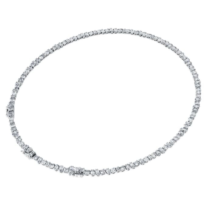 Galaxy tennisketting met in het laboratorium gekweekte diamanten, 47,27 karaat in totaal, gemengde vormen, 18-karaats witgoud Galaxy tennisketting met in het laboratorium gekweekte diamanten, 47,27 karaat in totaal, gemengde vormen, 18-karaats witgoud
