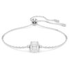 Geboortesteenarmband met vierkante slijpvorm, april, wit, gerhodineerd Geboortesteenarmband met vierkante slijpvorm, april, wit, gerhodineerd