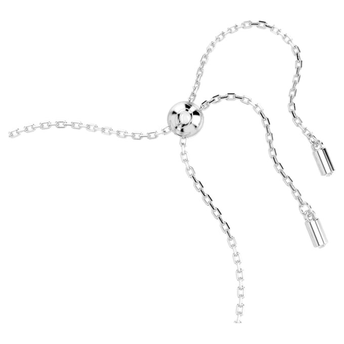 Geboortesteenarmband met vierkante slijpvorm, april, wit, gerhodineerd Geboortesteenarmband met vierkante slijpvorm, april, wit, gerhodineerd