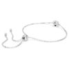 Geboortesteenarmband met vierkante slijpvorm, april, wit, gerhodineerd Geboortesteenarmband met vierkante slijpvorm, april, wit, gerhodineerd