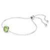 Geboortesteenarmband met vierkante slijpvorm, augustus, groen, gerhodineerd Geboortesteenarmband met vierkante slijpvorm, augustus, groen, gerhodineerd