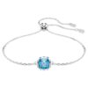 Geboortesteenarmband met vierkante slijpvorm, december, blauw, gerhodineerd Geboortesteenarmband met vierkante slijpvorm, december, blauw, gerhodineerd