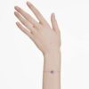 Geboortesteenarmband met vierkante slijpvorm, februari, paars, gerhodineerd Geboortesteenarmband met vierkante slijpvorm, februari, paars, gerhodineerd