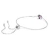 Geboortesteenarmband met vierkante slijpvorm, februari, paars, gerhodineerd Geboortesteenarmband met vierkante slijpvorm, februari, paars, gerhodineerd