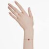 Geboortesteenarmband met vierkante slijpvorm, januari, rood, gerhodineerd Geboortesteenarmband met vierkante slijpvorm, januari, rood, gerhodineerd