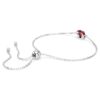 Geboortesteenarmband met vierkante slijpvorm, januari, rood, gerhodineerd Geboortesteenarmband met vierkante slijpvorm, januari, rood, gerhodineerd