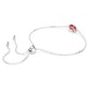 Geboortesteenarmband met vierkante slijpvorm, juli, rood, gerhodineerd Geboortesteenarmband met vierkante slijpvorm, juli, rood, gerhodineerd