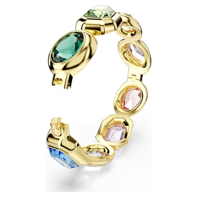Gema-armband met extra grote kristallen, gemengde slijpvormen, veelkleurig, verguld in goudkleur Gema-armband met extra grote kristallen, gemengde slijpvormen, veelkleurig, verguld in goudkleur