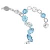 Gema-armband met gemengde slijpvormen, blauw, gerhodineerd