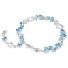 Gema-armband met gemengde slijpvormen, blauw, gerhodineerd
