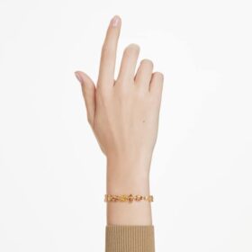Gema-armband met gemengde slijpvormen, geel, verguld