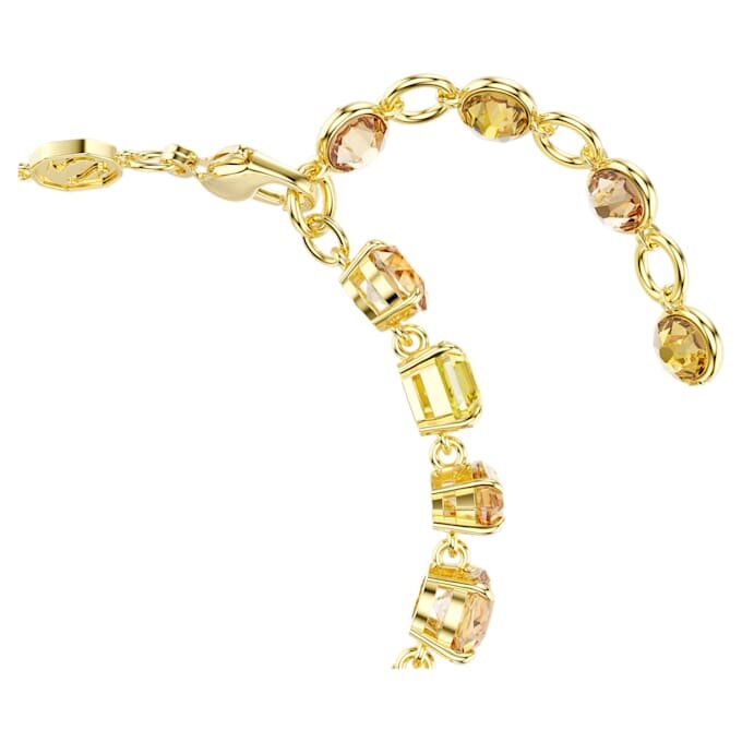 Gema-armband met gemengde slijpvormen, geel, verguld Gema-armband met gemengde slijpvormen, geel, verguld