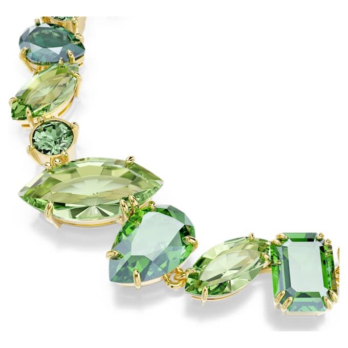 Gema-armband met gemengde slijpvormen, groen, verguld Gema-armband met gemengde slijpvormen, groen, verguld