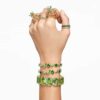 Gema-armband met gemengde slijpvormen, groen, verguld Gema-armband met gemengde slijpvormen, groen, verguld