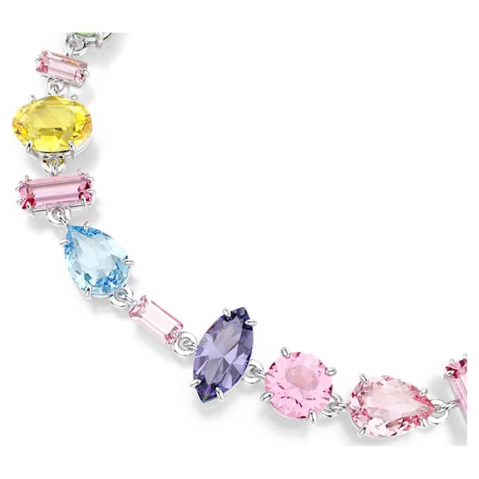 Gema-armband met gemengde slijpvormen, veelkleurig, gerhodineerd Gema-armband met gemengde slijpvormen, veelkleurig, gerhodineerd
