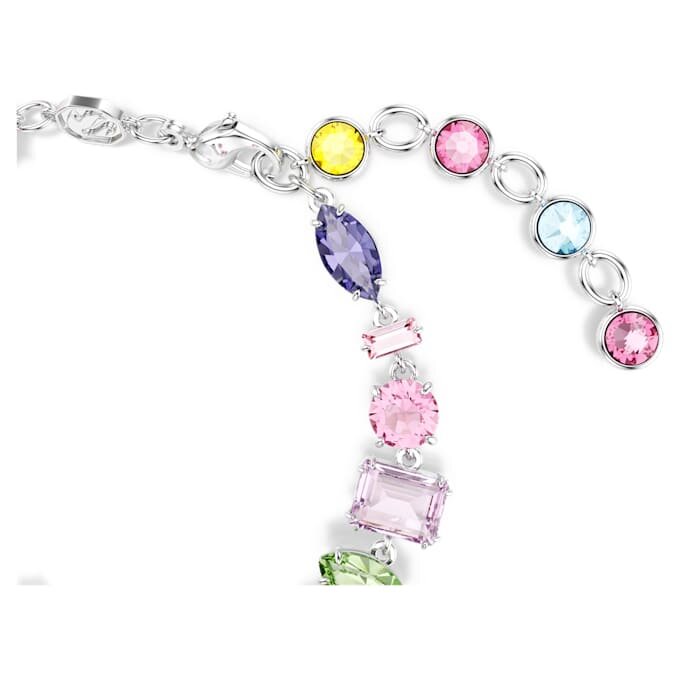 Gema-armband met gemengde slijpvormen, veelkleurig, gerhodineerd Gema-armband met gemengde slijpvormen, veelkleurig, gerhodineerd
