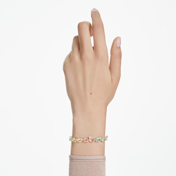 Gema-armband met gemengde slijpvormen, veelkleurig, verguld Gema-armband met gemengde slijpvormen, veelkleurig, verguld