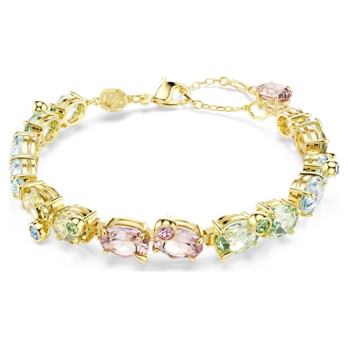 Gema-armband met gemengde slijpvormen, veelkleurig, verguld Gema-armband met gemengde slijpvormen, veelkleurig, verguld
