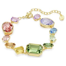 Gema-armband met gemengde slijpvormen, veelkleurig, verguld Gema-armband met gemengde slijpvormen, veelkleurig, verguld