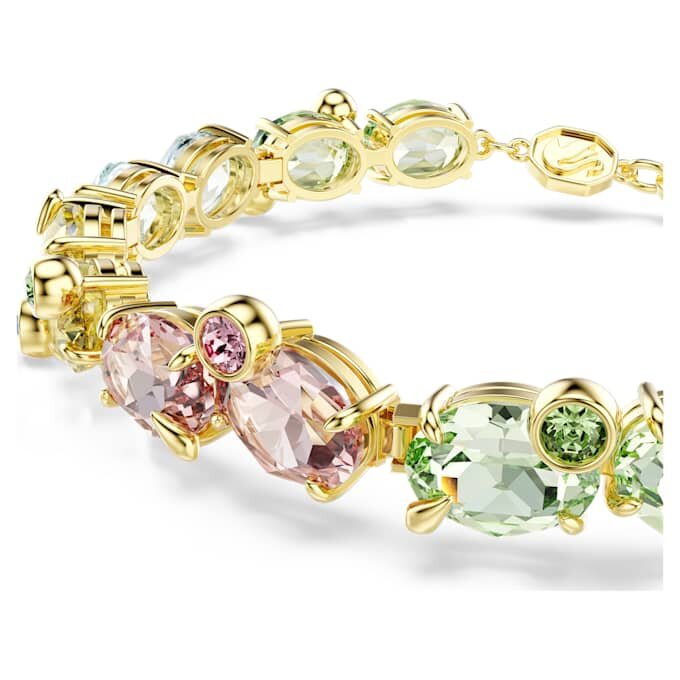 Gema-armband met gemengde slijpvormen, veelkleurig, verguld Gema-armband met gemengde slijpvormen, veelkleurig, verguld